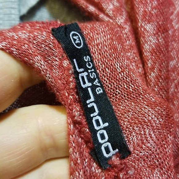 Sz M Thin T-knit Red Cardigan - Picture 6 of 6